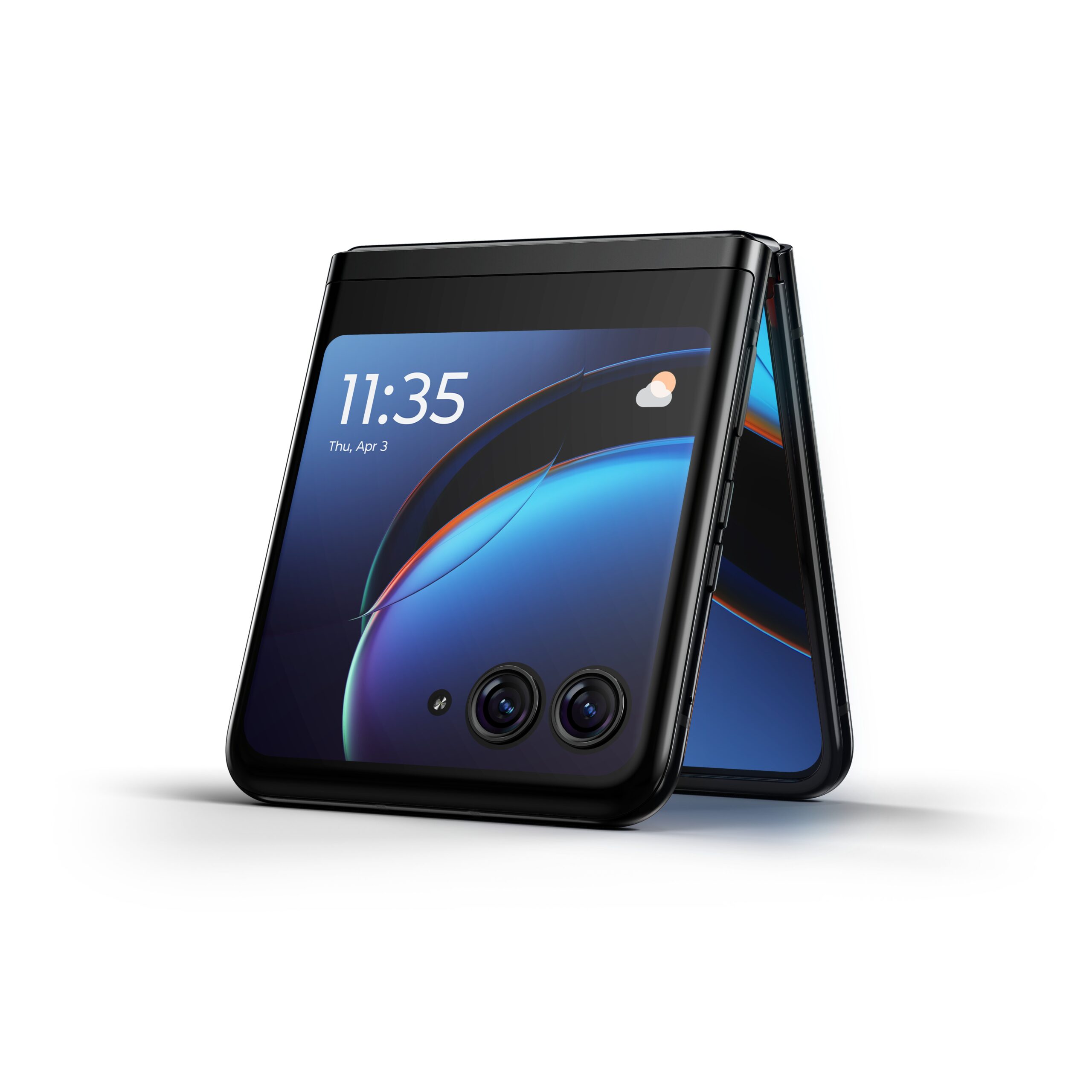 motorola 推出兩款全新摺疊機 razr 40 ultra、razr 40 【新聞照片3】motorola-razr-40-ultra直式摺疊手機擁有目前市面上最大的3.6吋外螢幕，助攻使用者成為摺疊大「螢」家。-scaled
