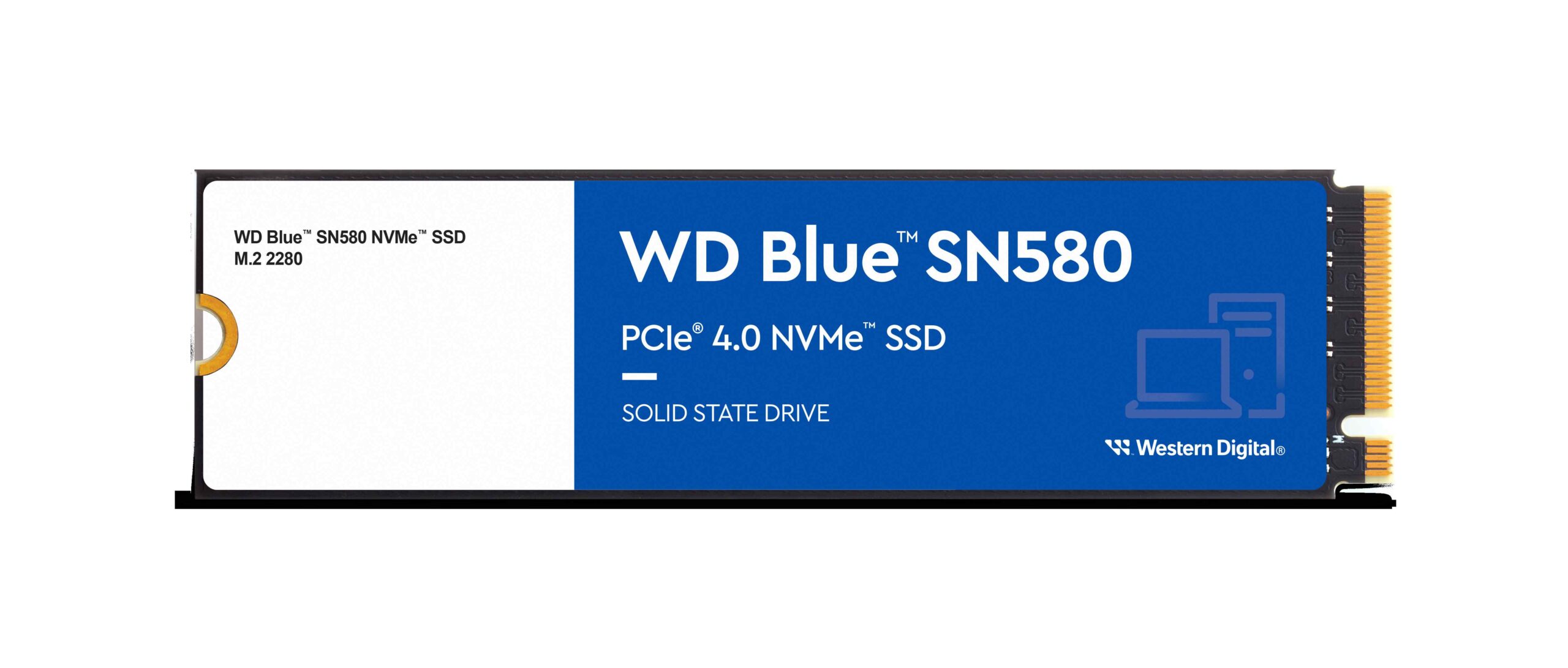 WD 推出藍標 SN580 NVMe SSD (250 GB~2 TB) 【新聞圖片一】Western-Digital-推出全新-WD-Blue-SN580-NVMe-SSD，此款-NVMe-PCIe-Gen-4.0-內接快閃記憶體專為熱愛創作者和專業人士打造，是升級現有-PC-或自組電腦的最佳方案。-scaled