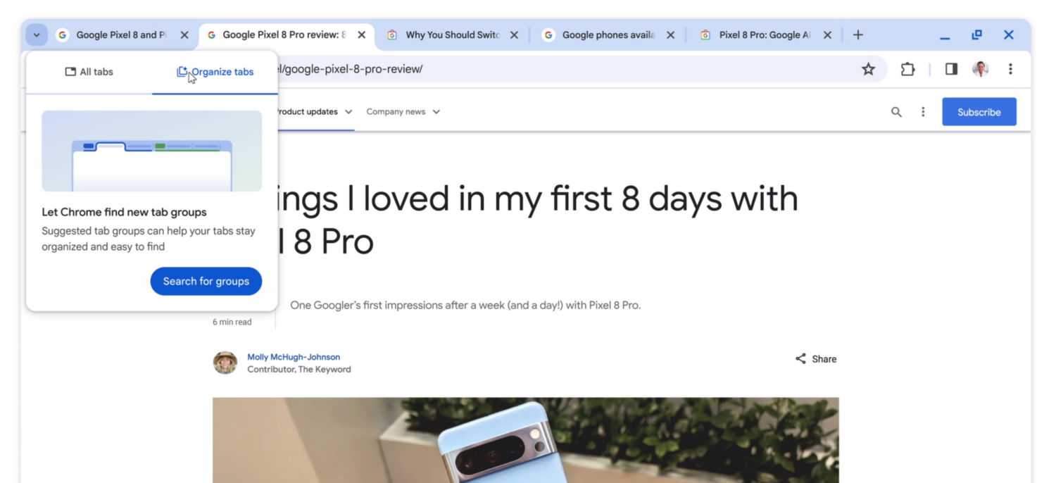 Google Chrome 瀏覽器將導入 3 個 AI 功能 image-50-1500x686 Google Chrome 瀏覽器將導入 3 個 AI 功能 image-50-1500x686