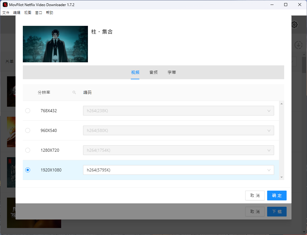 Netflix 影片下載工具:MovPilot Netflix Video Downloader MovPilot-影片設定-畫質 Netflix 影片下載工具:MovPilot Netflix Video Downloader MovPilot-影片設定-畫質