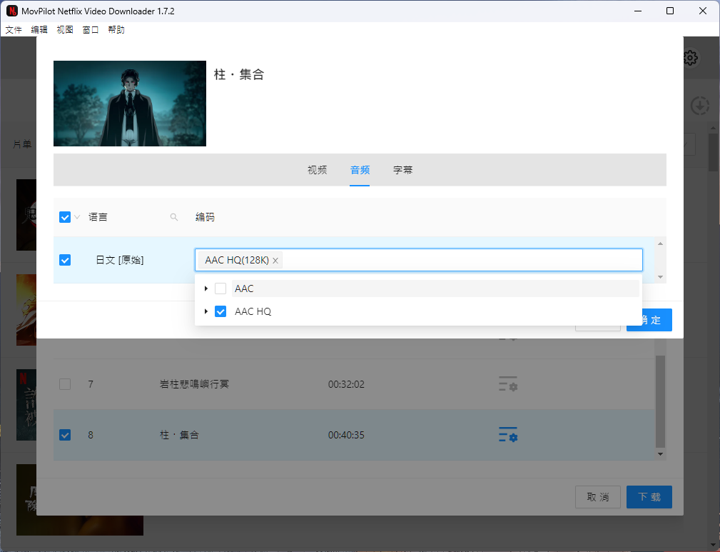 Netflix 影片下載工具:MovPilot Netflix Video Downloader MovPilot-影片設定-音質 Netflix 影片下載工具:MovPilot Netflix Video Downloader MovPilot-影片設定-音質