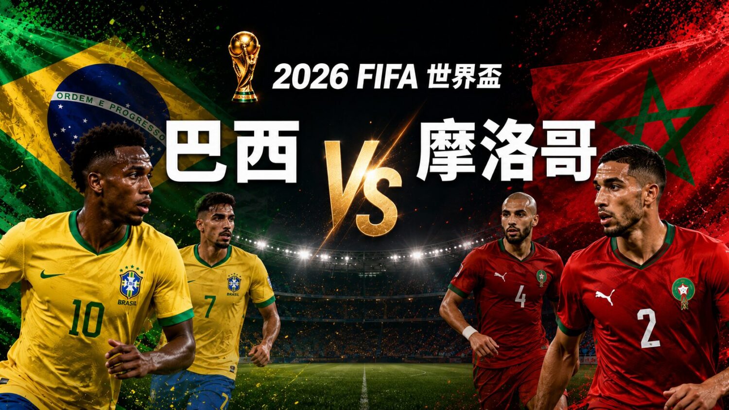 [LIVE 🔴]&nbsp;巴西 vs 摩洛哥 2026 FIFA 網路直播線上看、電視免費轉播