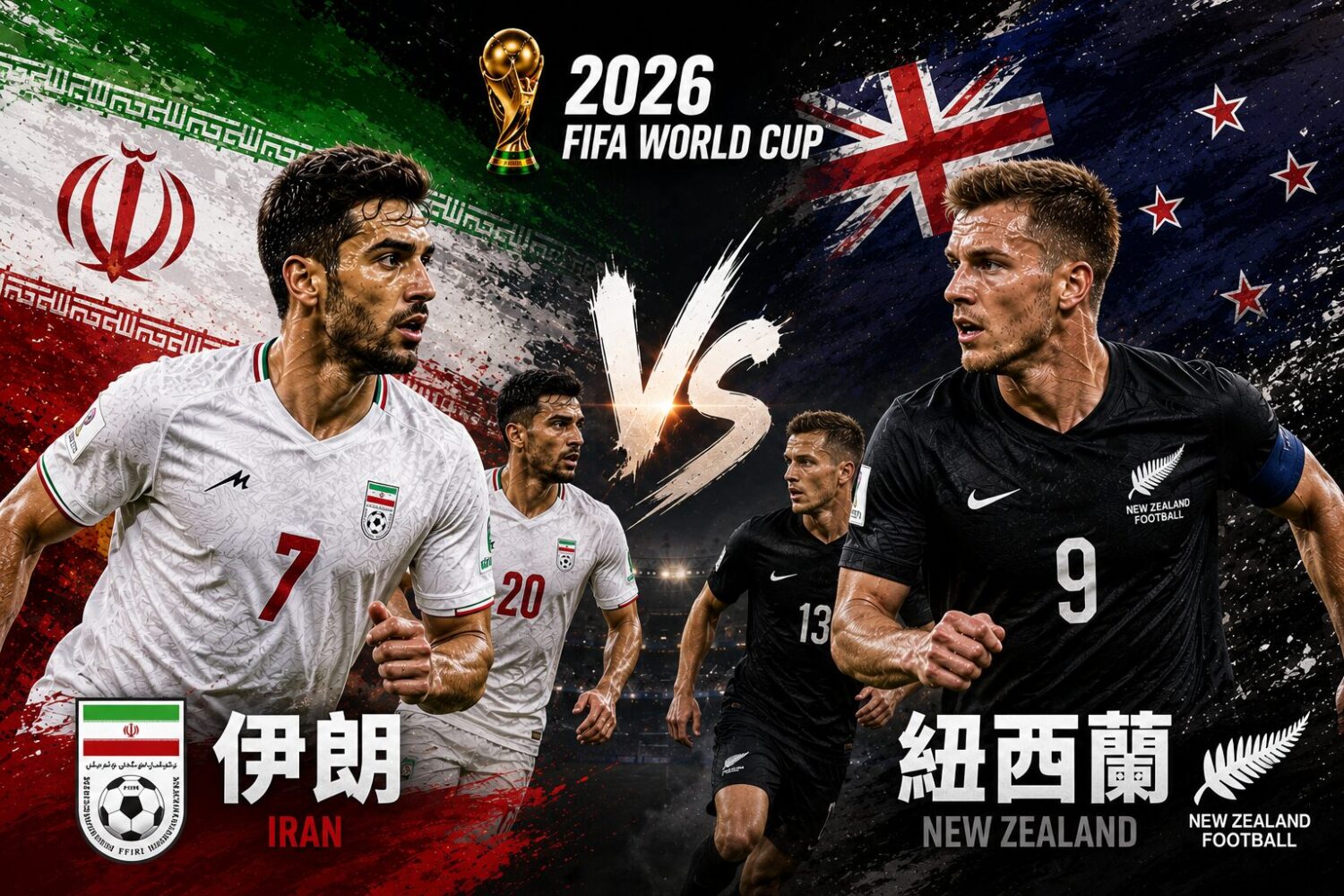 [LIVE 🔴] 伊朗 vs 紐西蘭 2026 FIFA 網路直播線上看、電視免費轉播