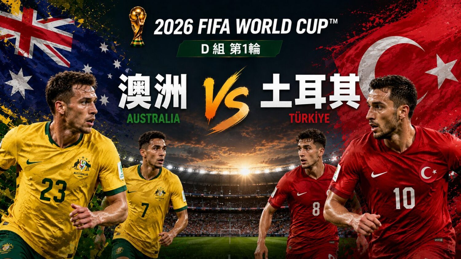 [LIVE 🔴] 澳洲 vs 土耳其 2026 FIFA 網路直播線上看、電視免費轉播